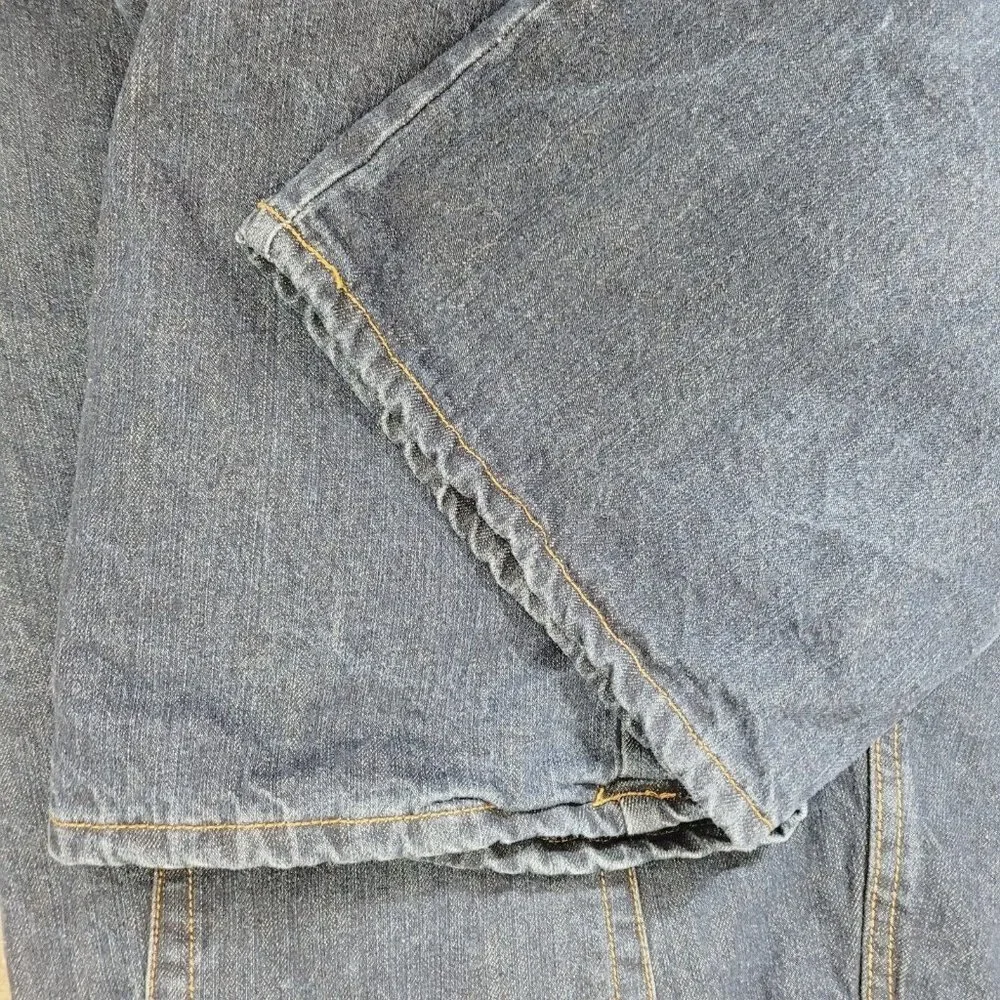 Croft & Barrow Sz 42x29 Jeans Flannel Lined Dark Wash Straight Leg Worn 1x EUC